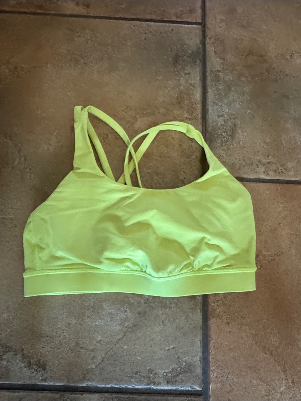 lululemon athletica Neon Yellow Green Strappy Sports Bra